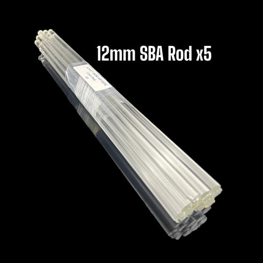 12mm Clear Rod - Schott Boro Artistic - COE 33 - 5pc.