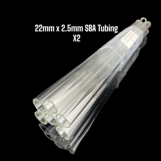 22mm x 2.5mm Clear Tubing - Schott Boro Artistic - COE 33 - 2pc.