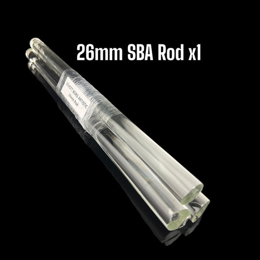 26mm Clear Rod - Schott Boro Artistic - COE 33 - 1pc.