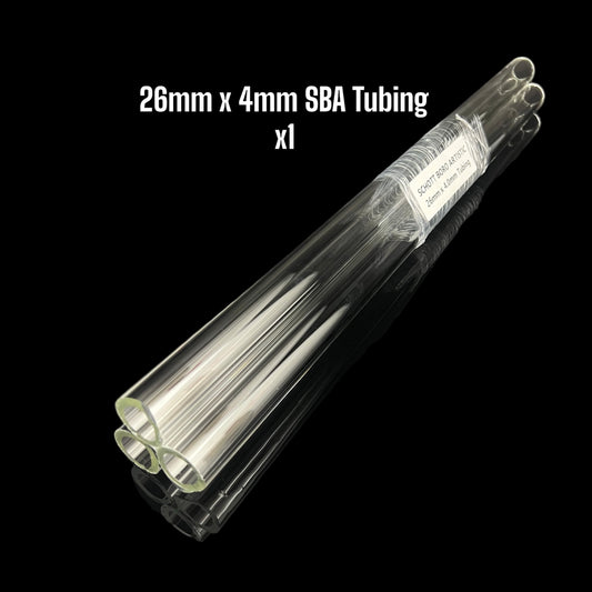26mm x 4mm Clear Tubing - Schott Boro Artistic - COE 33 - 1pc.