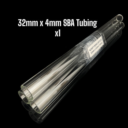 32mm x 4mm Clear Tubing - Schott Boro Artistic - COE 33 - 1pc.