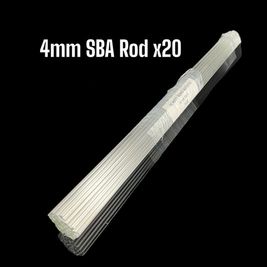 4mm Clear Rod - Schott Boro Artistic - COE 33 - 20pc.