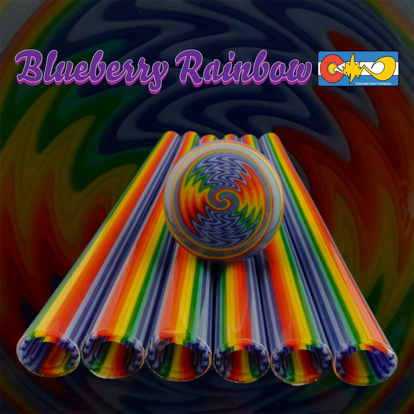 Blueberry Rainbow - Vac Stack - Borosilicate Glass - COE 33 - Lined Tubing