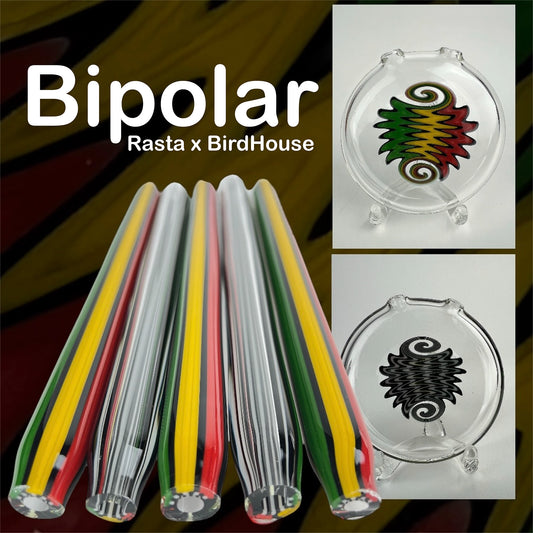 Rasta x BirdHouse - Bipolar Tubing - Colorado Color Company - Borosilicate Glass
