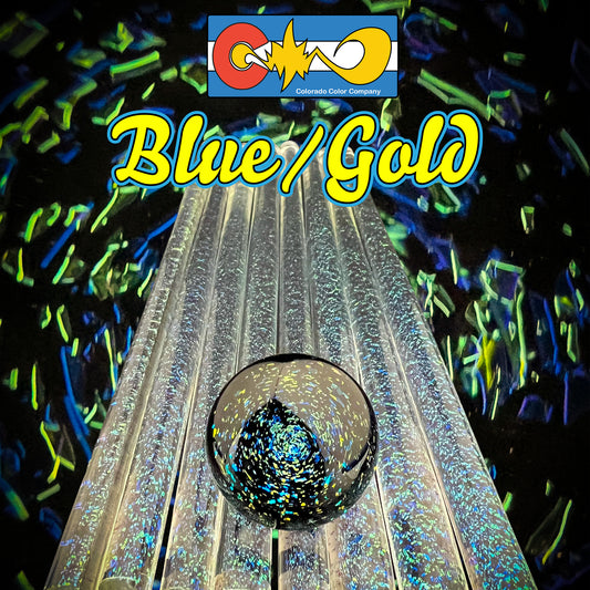 Blue/Gold - Dichroic Cane - Borosilicate Glass - COE33