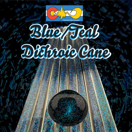 Blue/Teal - Dichroic Cane - Borosilicate Glass - COE33