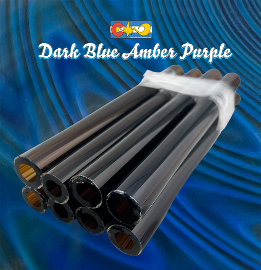 Dark Blue Amber Purple - Vac Stack - Borosilicate Glass - COE 33 - Single Color Tubing