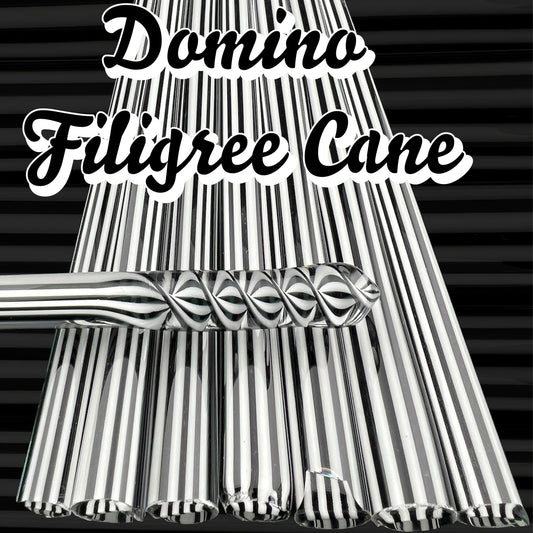 Domino - Filigree Cane - Borosilicate glass  - COE 33