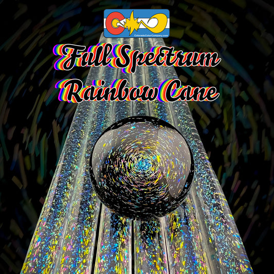 Full Spectrum Rainbow Cane - Dichroic Cane - Borosilicate Glass - COE33