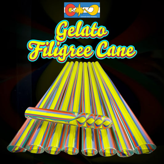 Gelato Cane - Filigree Cane - Borosilicate glass