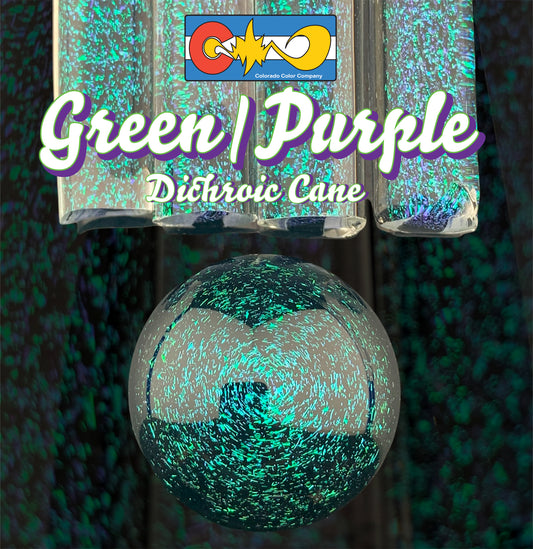 Green/Purple - Dichroic Cane - Borosilicate Glass - COE33
