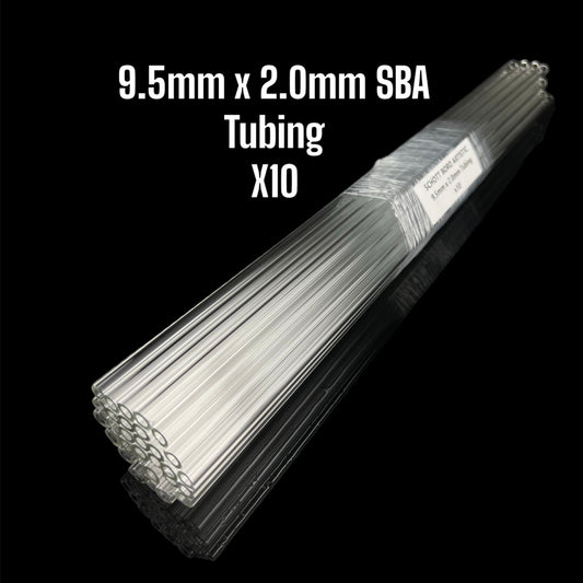 9.5mm x 2.0mm Clear Tubing - Schott Boro Artistic - COE 33 - 10pc.