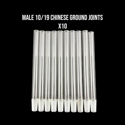 Male Chinese Ground Joints - 10/19 Glass on Glass Fitting- Borosilicate Glass - COE 33