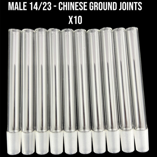 14mm Male Chinese Ground Joints - 14/23 Glass on Glass Fitting - Borosilicate Glass - COE 33