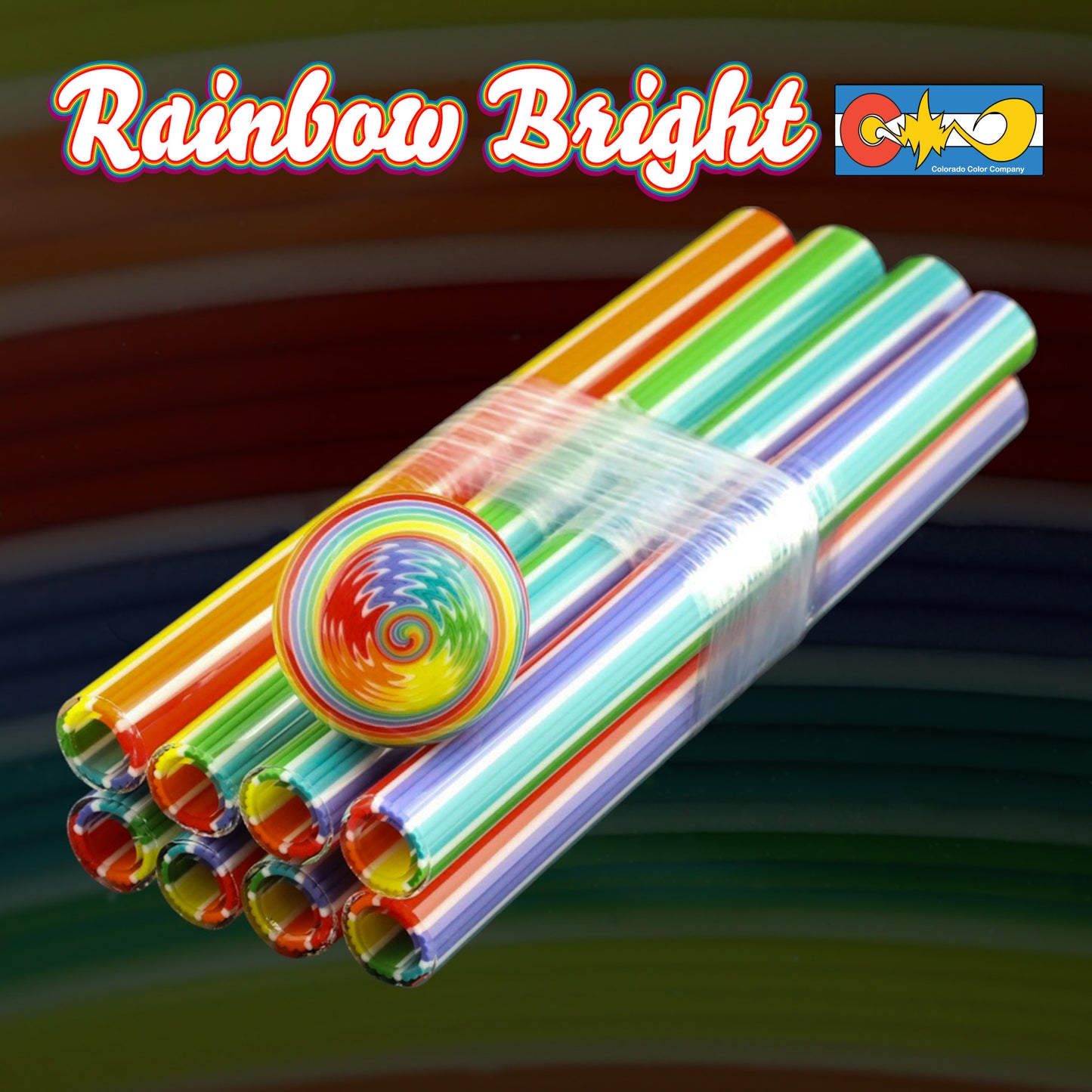 Rainbow Bright - Vac Stack - Borosilicate Glass - COE 33 - Lined Tubing