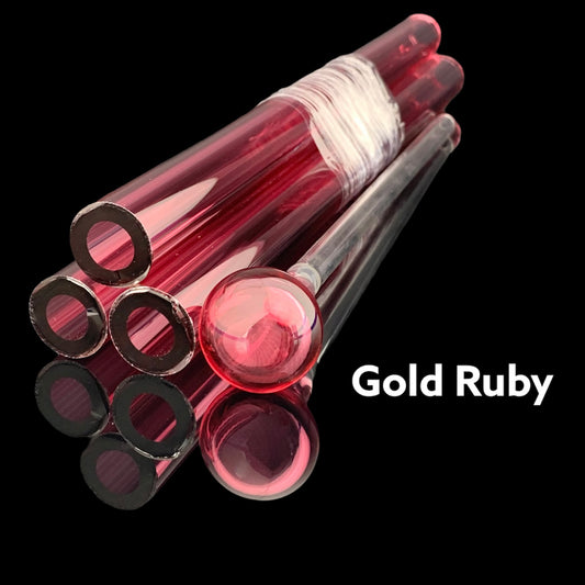Gold Ruby - Vac-Stack - Borosilicate Glass - COE 33 - Single Color Tubing