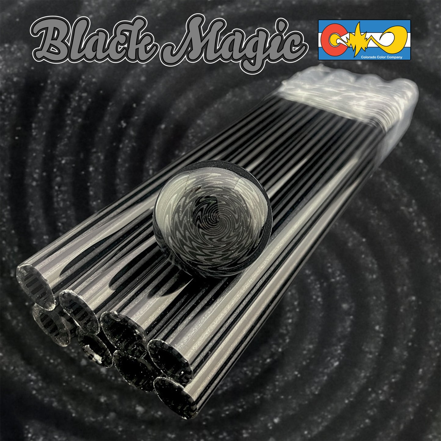 Black Magic - Vac Stack - Borosilicate Glass - COE 33 - Lined Tubing