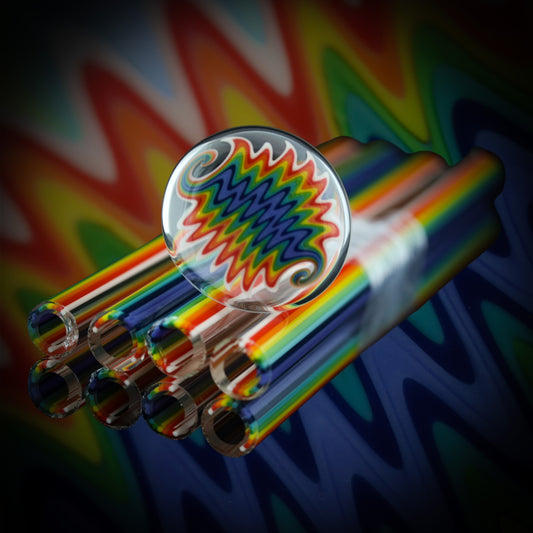 Clear To Rainbow- Vac Stack - Borosilicate Glass - COE 33 - Lined Tubing