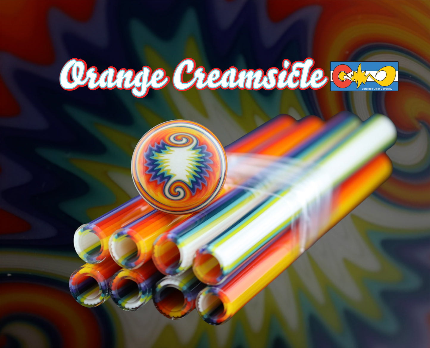 Orange Creamsicle – Vac Stack – Borosilikatglas – COE 33 – ausgekleideter Schlauch