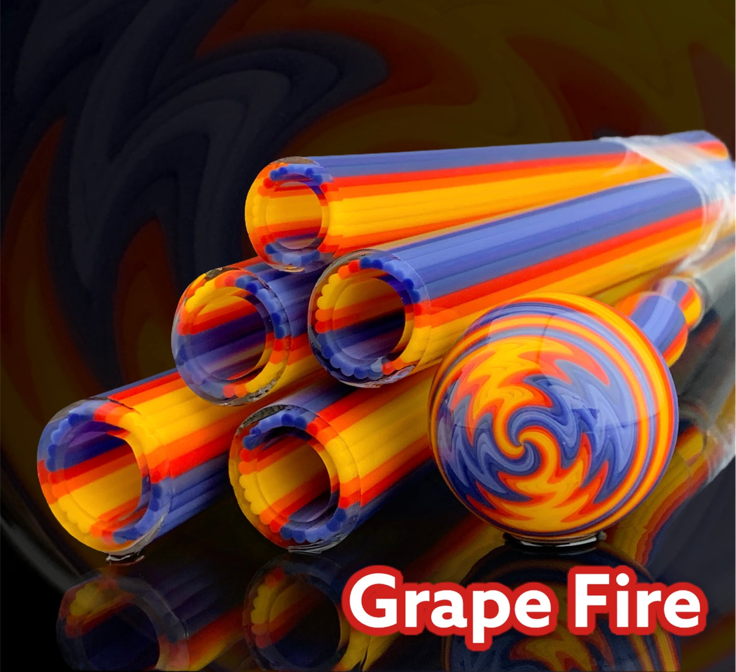 Grape Fire - Vac Stack - Borosilicate Glass - COE 33 - Lined Tubing