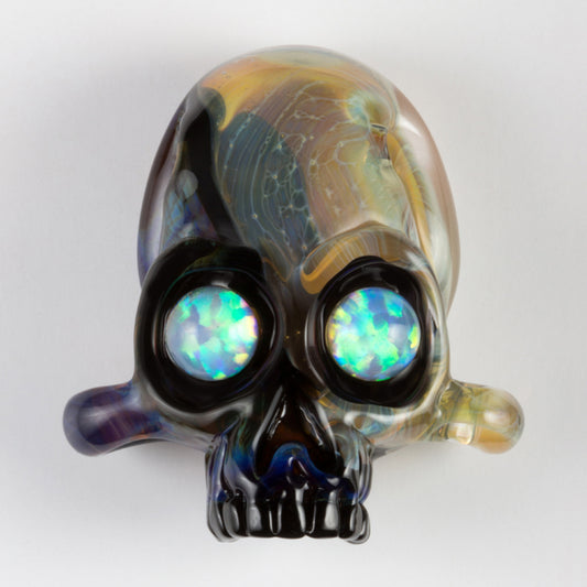 Hellblauer Bernstein/Lila Stab – NorthStar Glassworks – Borosilikatglas