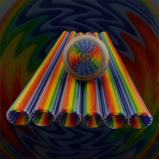 Blueberry Rainbow - Vac Stack - Borosilicate Glass - COE 33 - Lined Tubing