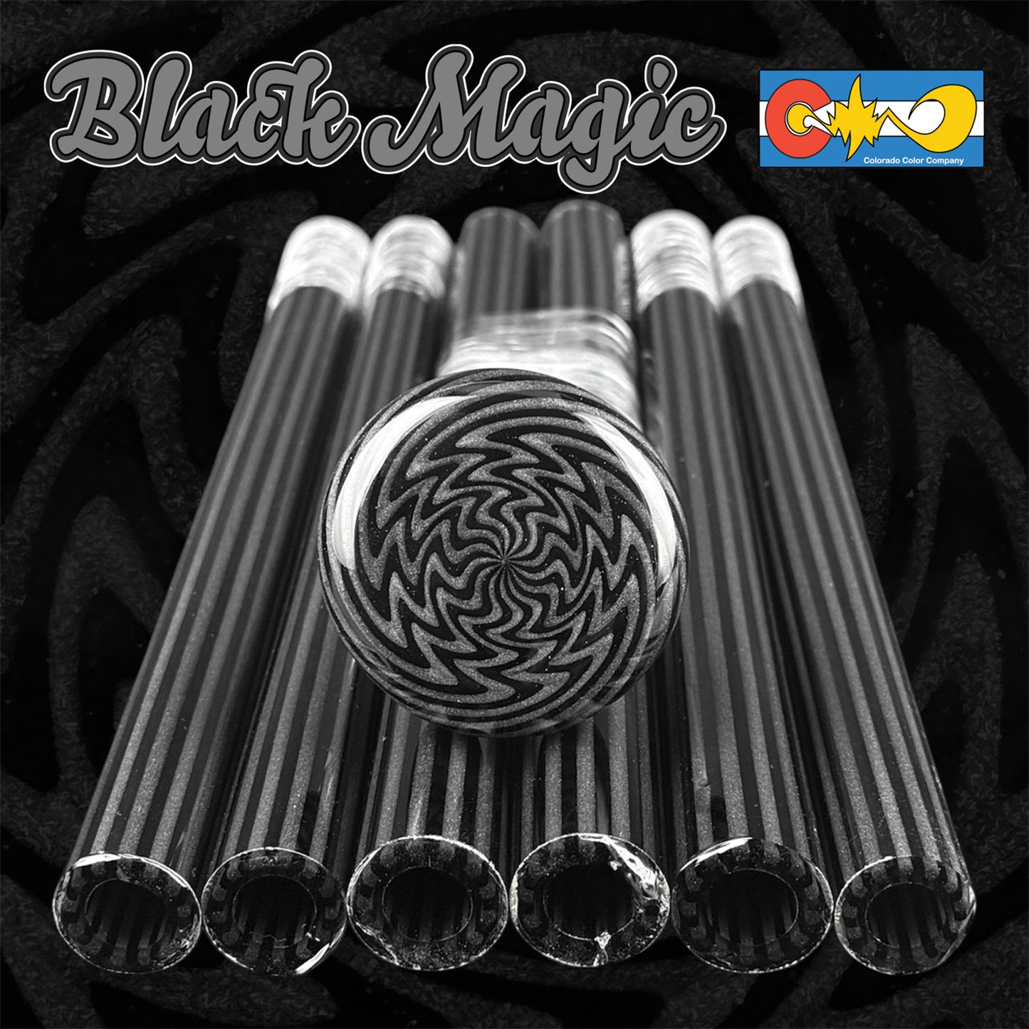 Black Magic - Vac Stack - Borosilicate Glass - COE 33 - Lined Tubing