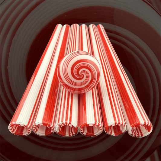 Candy Cane - Vac Stack - Borosilicate Glass - COE 33 - Lined Tubing