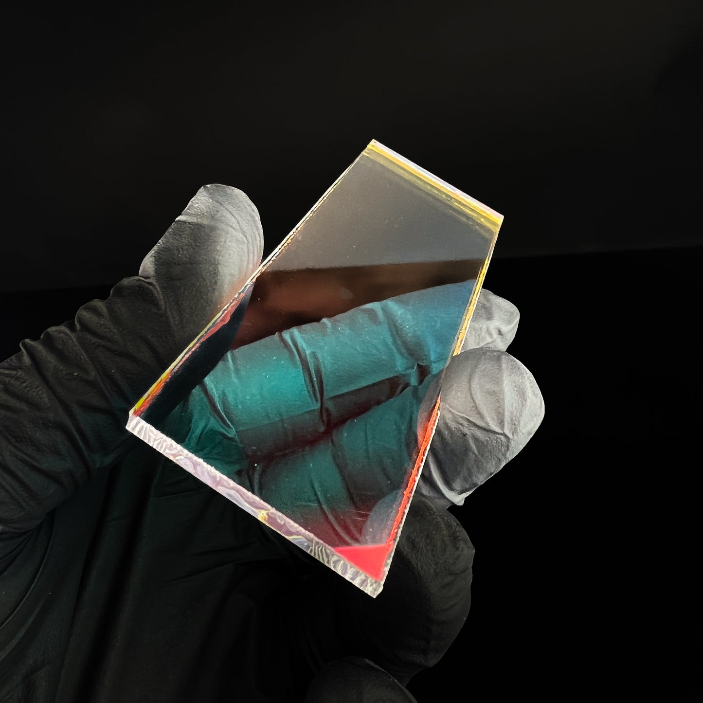 Cyan Dark Red - 1oz Dichroic Sheet - Borosilicate