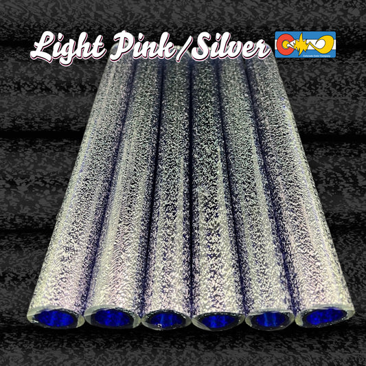 Light Pink/Silver Dichroic Tubing - Cobalt core layer - Borosilicate glass