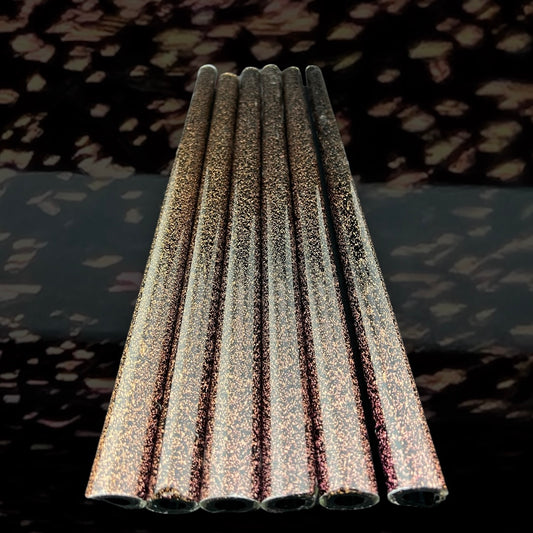 Orange/Magenta over NorthStar Onyx - Vac Stack - Borosilicate Glass - COE 33 - Dichroic Tubing