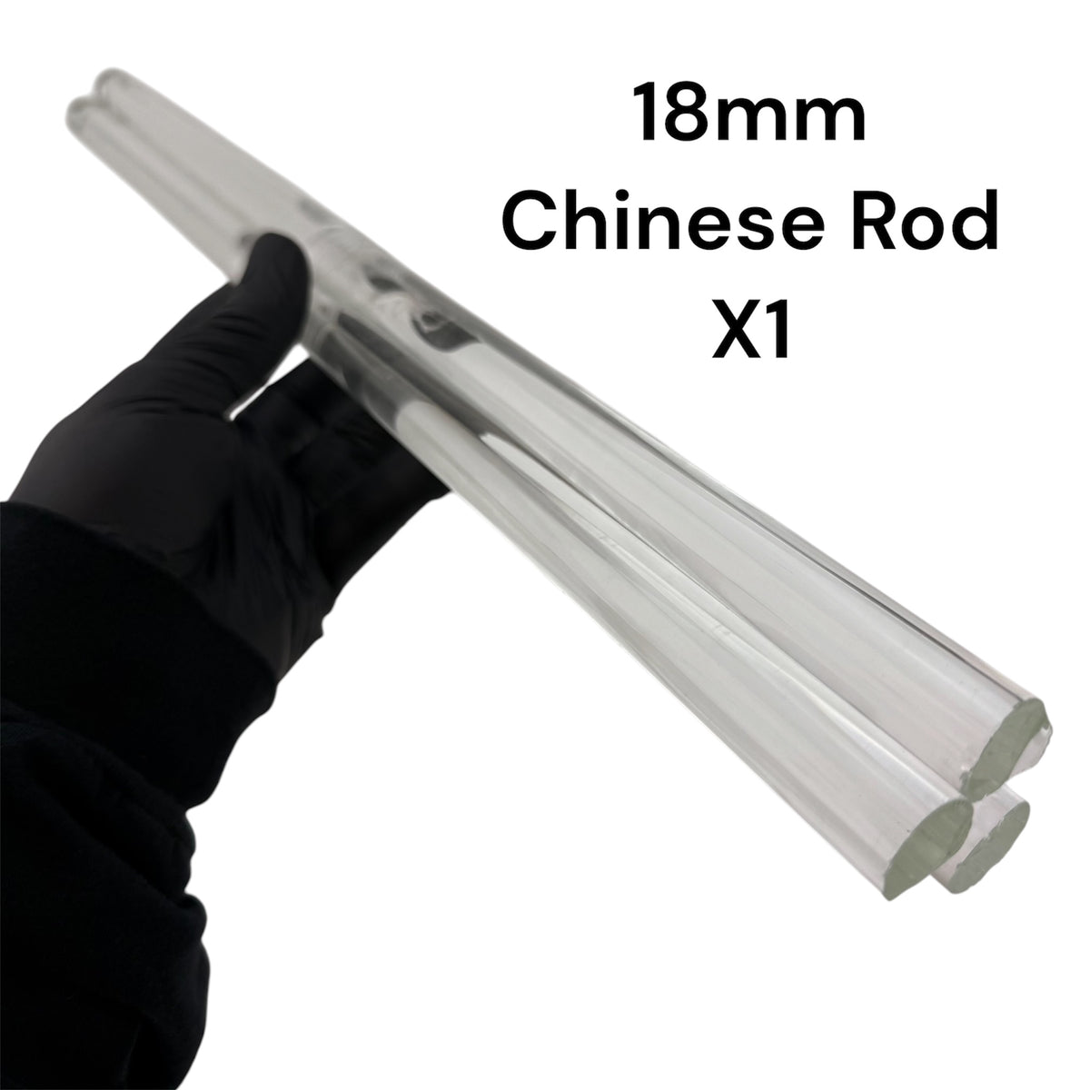 12 mm transparenter Stab – Schott Boro Artistic – COE 33 – 5 Stück.