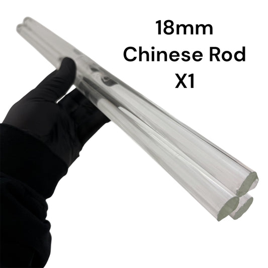 12 mm transparenter Stab – Schott Boro Artistic – COE 33 – 5 Stück.