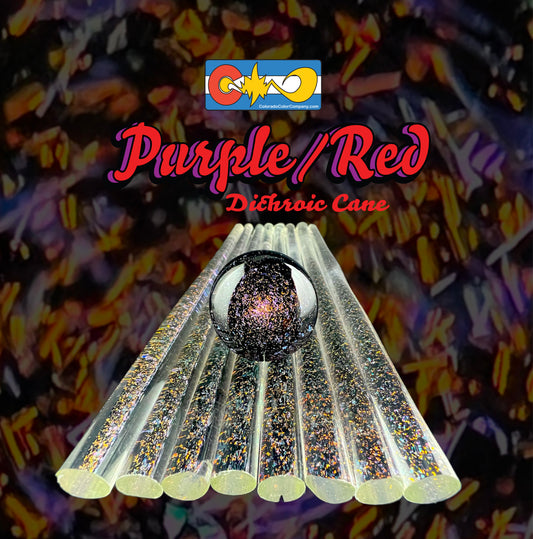 Purple/Red - Dichroic Cane - Borosilicate Glass - COE33