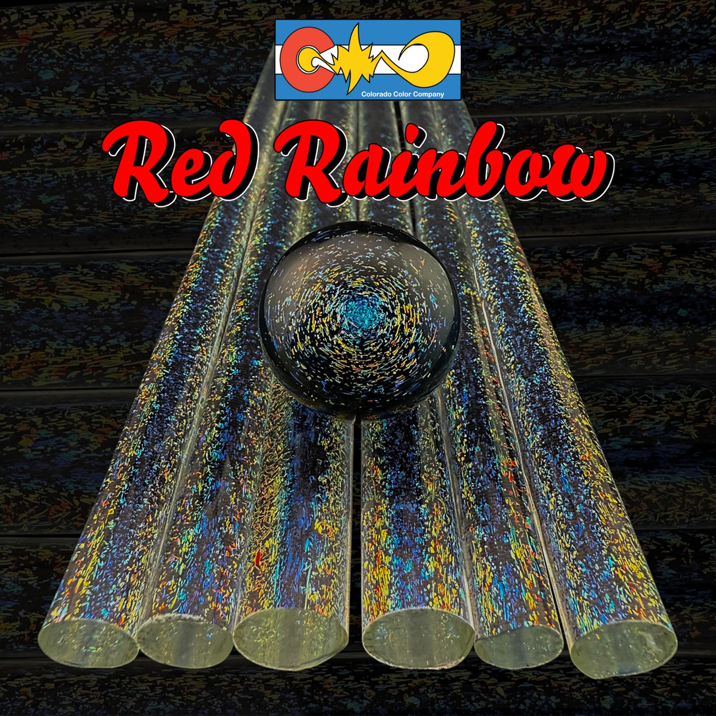 Red Rainbow - Dichroic Cane - Borosilicate Glass - COE33