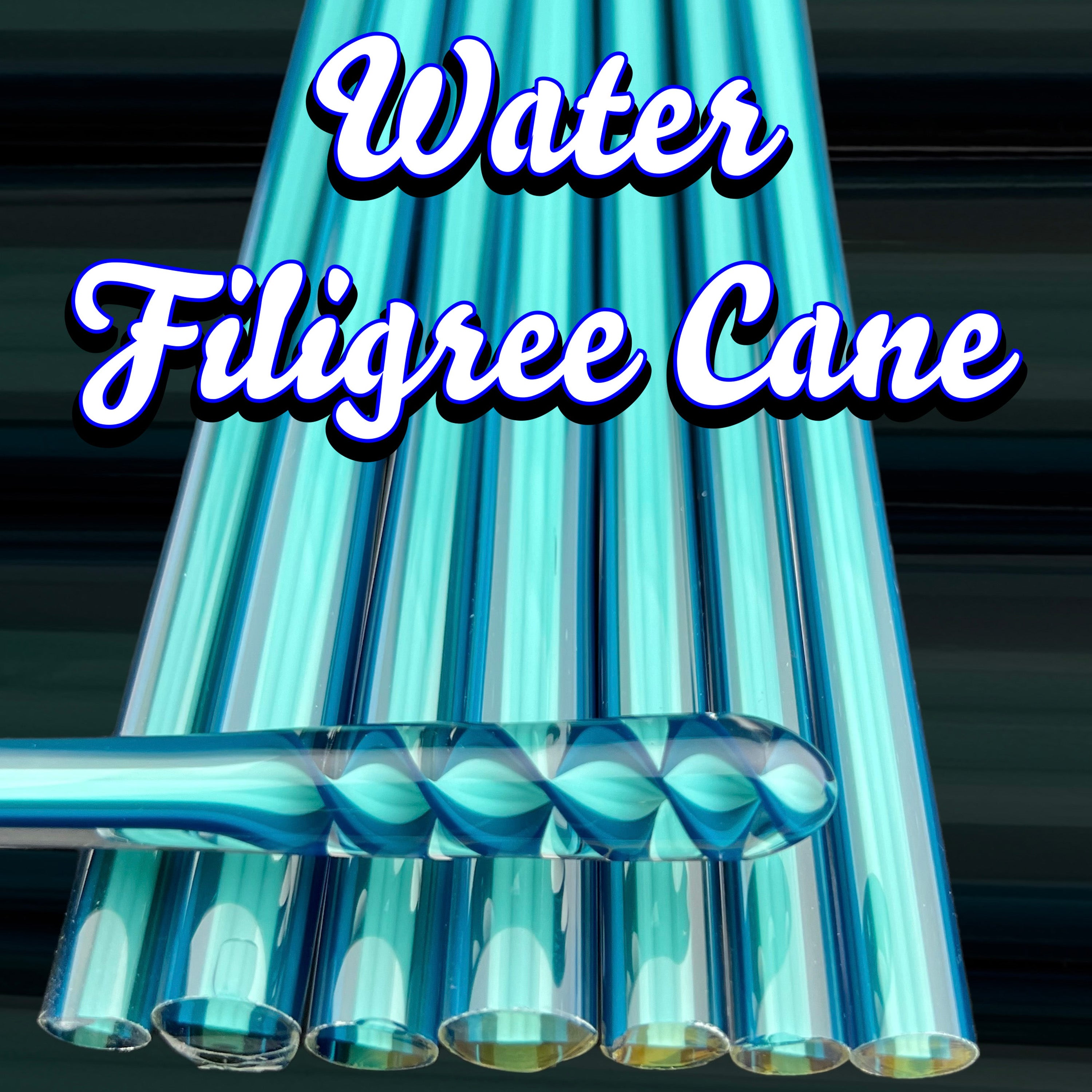 Water Cane - Filigree Cane - Borosilicate glass - COE 33 ...