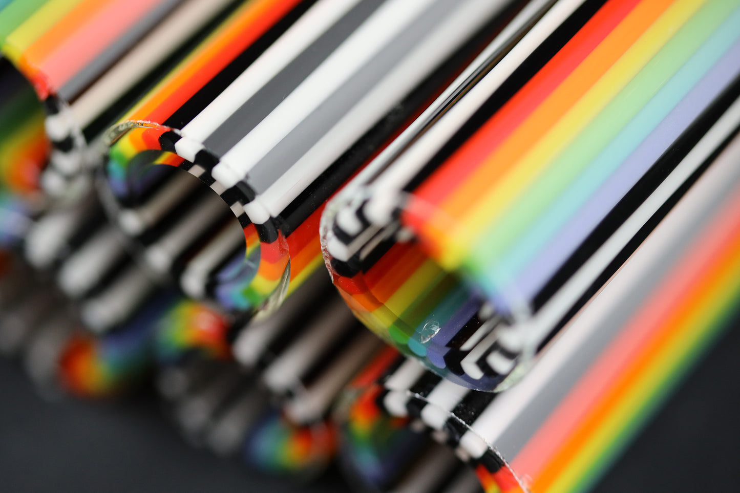 Rainbow-Tastatur – Vakuum-Stapel – Borosilikatglas – COE 33 – ausgekleideter Schlauch