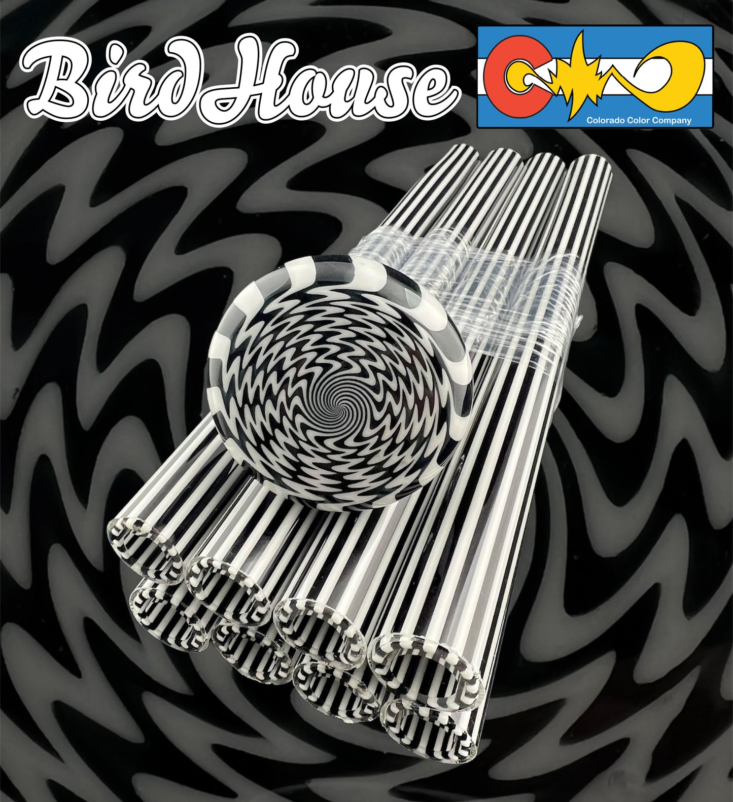 BirdHouse – Vac Stack – Borosilikatglas – COE 33 – ausgekleidete Schläuche