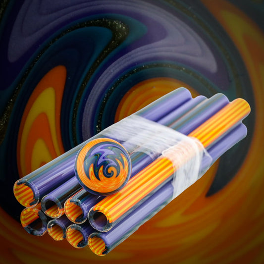 Orange Berry - Vac Stack - Borosilicate Glass - COE 33 - Lined Tubing