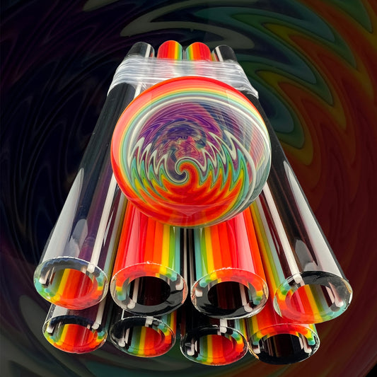 Dark Blue Amber Purple to Rainbow - Vac Stack - Borosilicate Glass - COE 33 - Lined Tubing