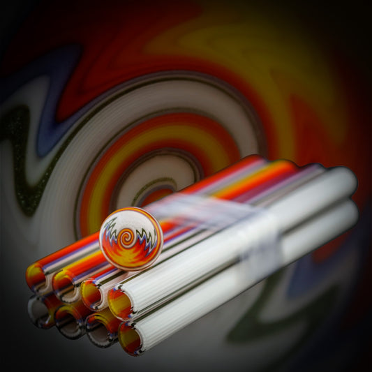 White Fire - Vac Stack - Borosilicate Glass - COE 33 - Lined Tubing